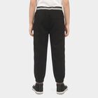 Boys' Black Regular Fit Drawstring Jogger Trousers, Black, small