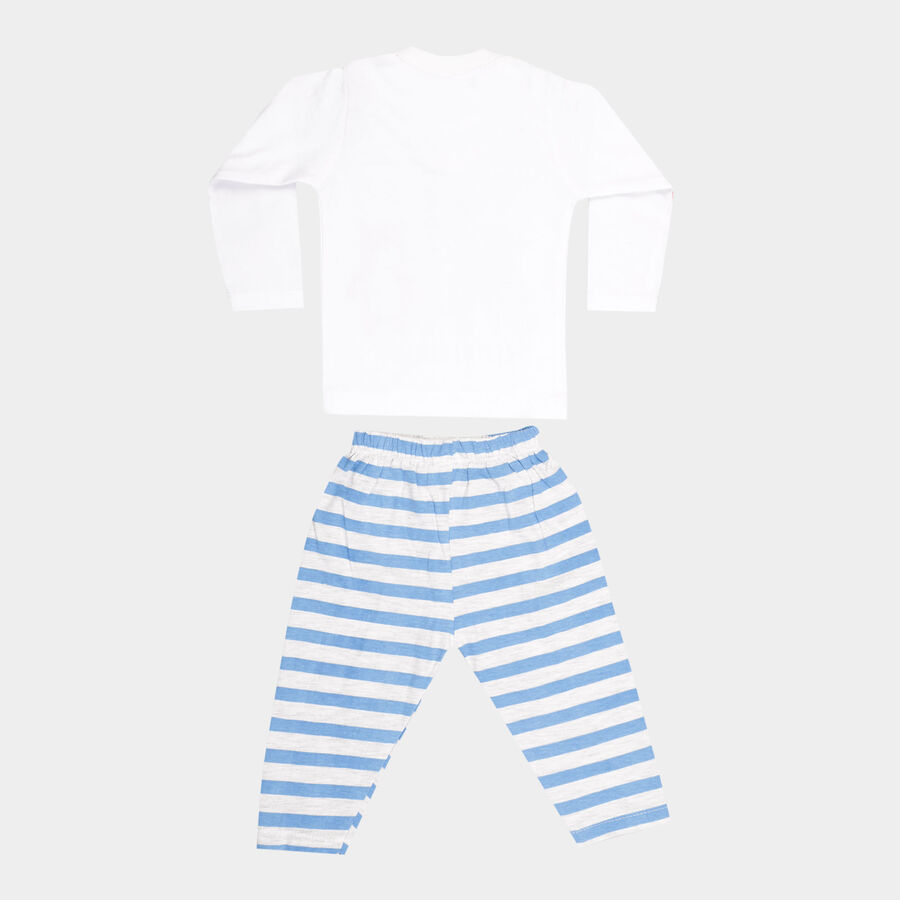 Infants Cotton Round Neck Baba Suit, Melange Light Grey, large image number null