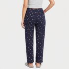 Women's Navy Blue Straight Fit Heart Printed Pyjama, Navy Blue, small