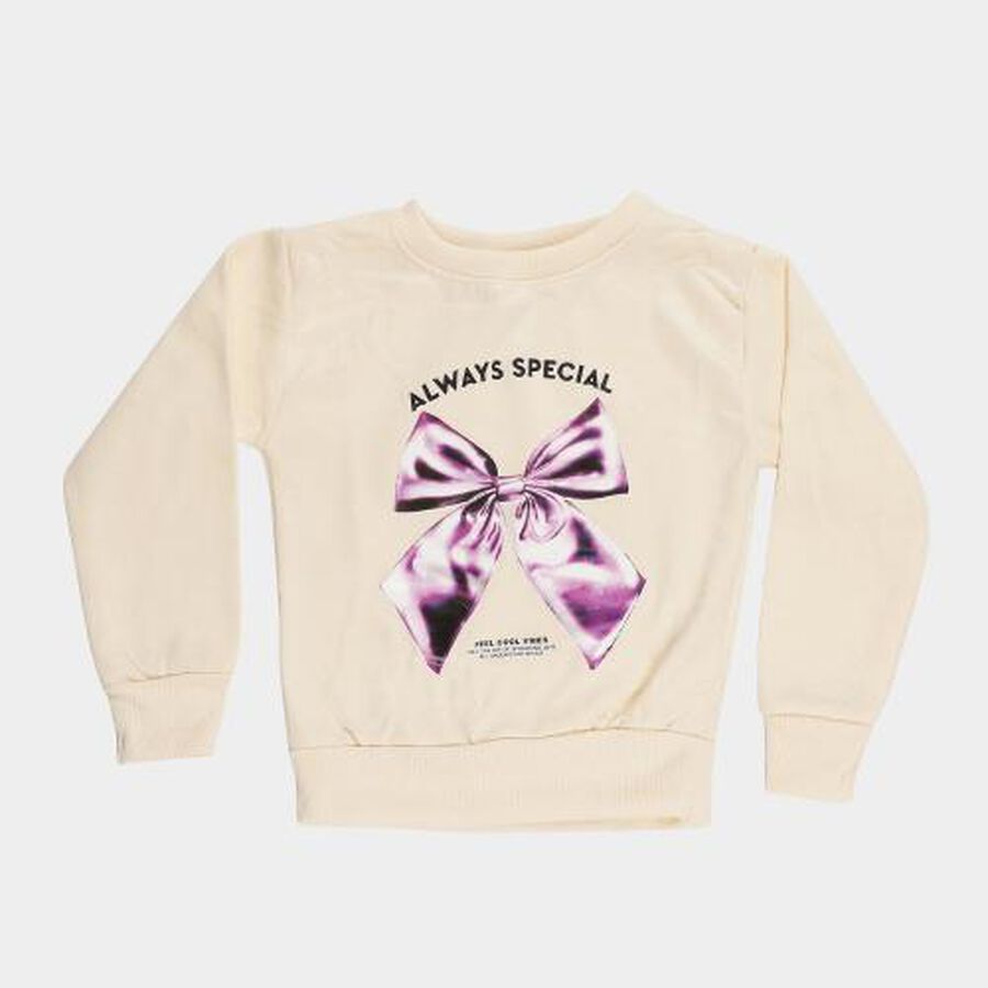 Girls' Sweatshirt, Beige, large image number null