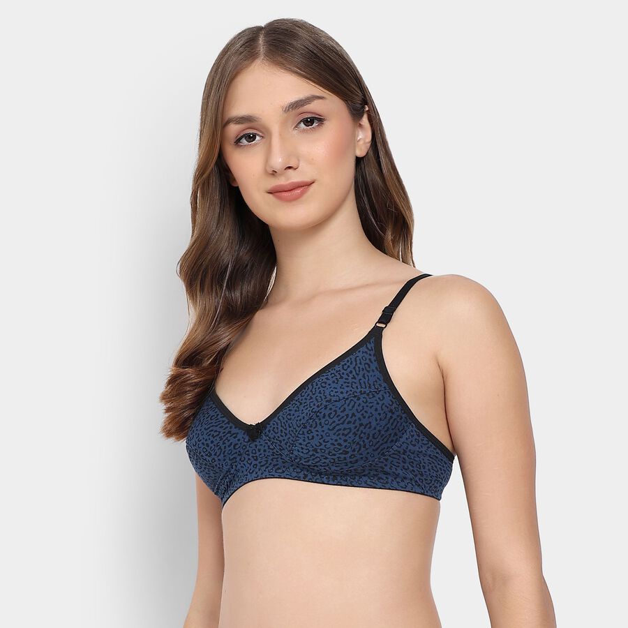 Ladies' 100% Cotton Non-Padded Bra, गहरा नीला, large image number null