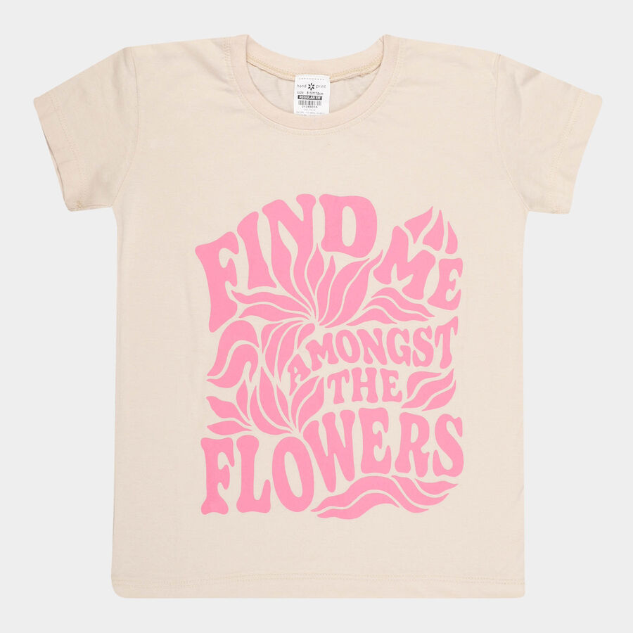 Girls T-Shirt, Beige, large image number null