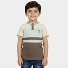 Boys' Half Sleeves T-Shirt, चारकोल, small