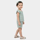 Girls Mint Green Round Neck Short Upper and Bottom Set, Light Green, small
