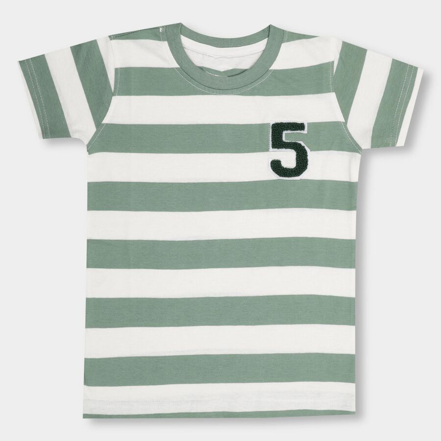 Boys' 100% Cotton Half Sleeves T-Shirt, Light Green, large image number null