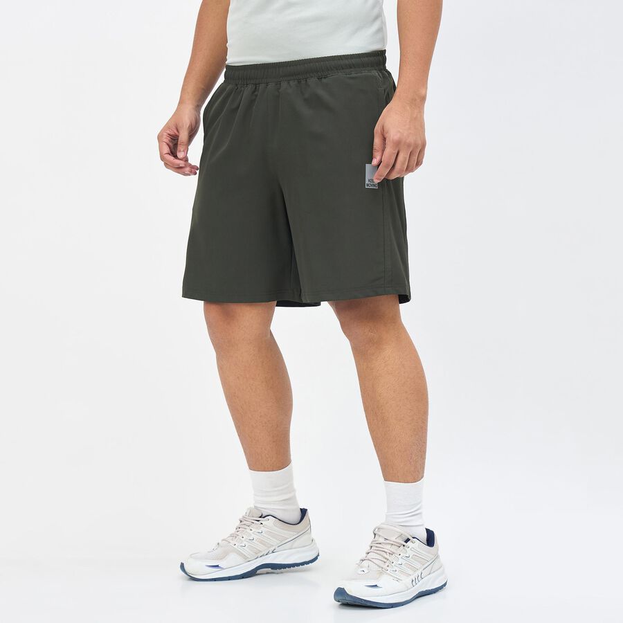 Men's Dark Olive Green Regular Fit Active Bermuda Shorts, Olive, large