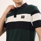 Men's Dark Green Cotton Blend Polo Neck Classic Collared Half Sleeves T-Shirt, Dark Green, small