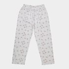 Girls Off White Regular Fit Floral Printed Pyjama, Off White, small