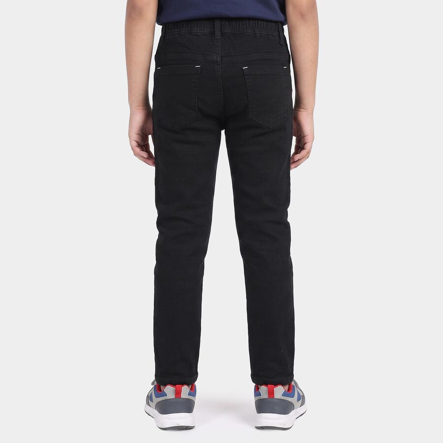 Boys' Dark Blue Drawstring Jeans, गहरा नीला, large