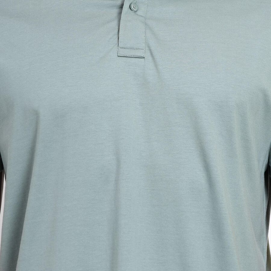 Men's 100% Cotton Collared Half Sleeves T-Shirt, Light Green, large image number null
