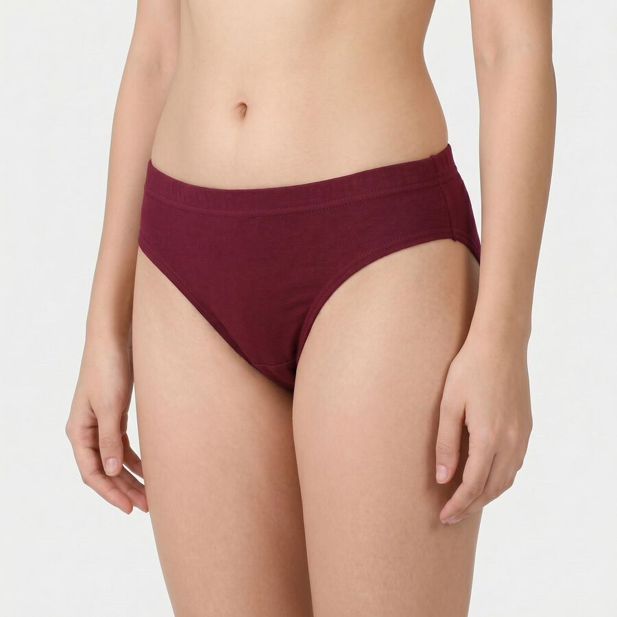 Women's Purple Regular Fit Solid Panty, बैंगनी, large