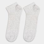 Men's White, Charcoal Black and Light Heather Gray Cotton Blend Ankle Socks, Charcoal, small image number null
