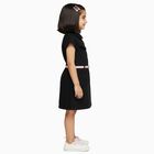 Girls' Cotton Blend Sleeveless Casual Frock, Black, small