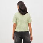 Women's Light Sage Green Short Sleeve Spread Collar Casual Shirt, Light Green, small image number null