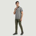 Men's Navy Blue Cotton Collared Casual T-Shirt, Navy Blue, small