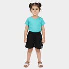 Girls Black Regular Fit Solid Shorts, काला, small