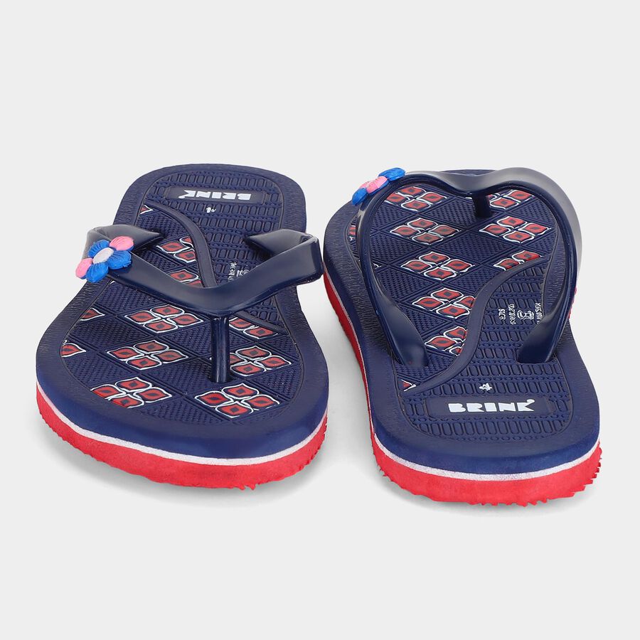 Women's Navy Blue Flip-Flops Slippers, Blue, large