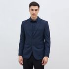 Men's Deep Midnight Navy Blue Slim Fit Single-Breasted Blazer, Navy Blue, small image number null
