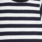 Boys Deep Midnight Navy Blue High Neck Striped Pullover, नेवी ब्लू, small image number null