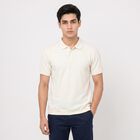 Men's White Polo Neck Polo T-Shirt, सफ़ेद, small