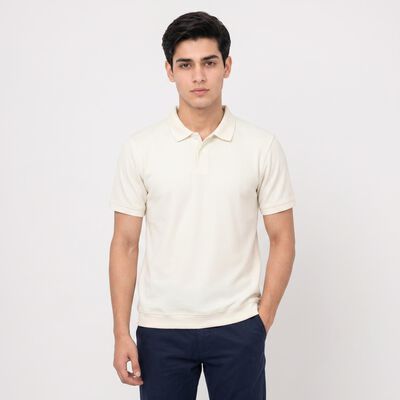 Men's White Polo Neck Polo T-Shirt