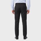 Men's Black Slim Fit Flat-Front Formal Trousers, Black, small