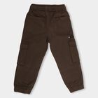 Boys' 100% Cotton Trousers, Brown, small image number null