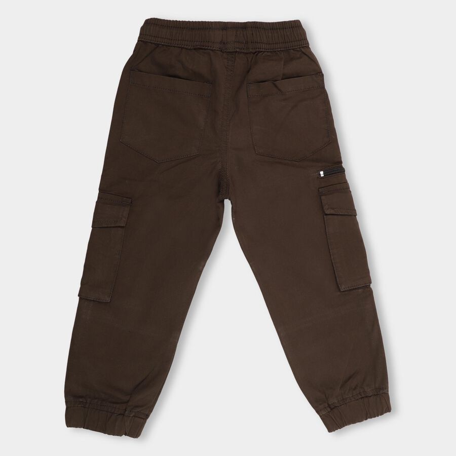 Boys' 100% Cotton Trousers, Brown, large image number null