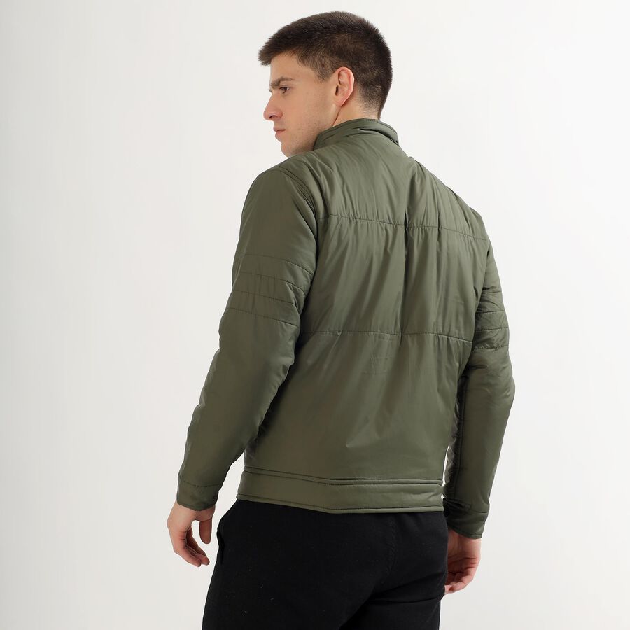 Men's Muted Olive High Neck Casual Jacket, Olive, large image number null