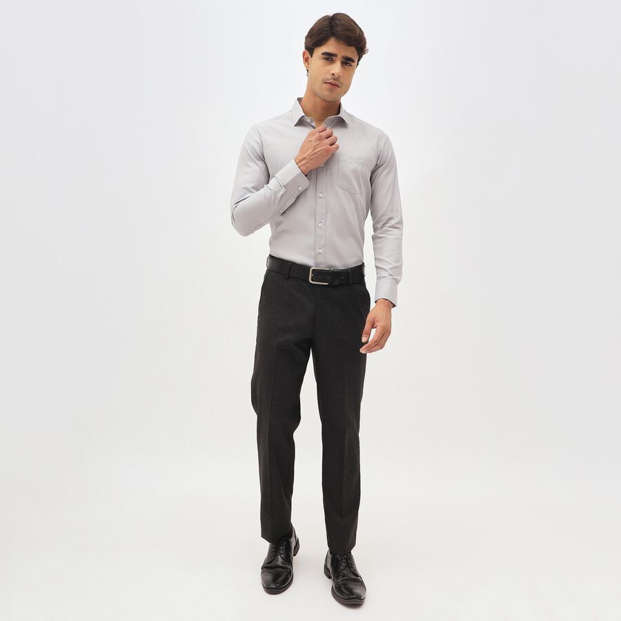 Men's Light Grey Slim Fit Formal Shirt, हल्का ग्रे, large image number null