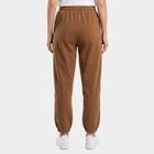 Women's Brown Jogger Fit Logo Print Track Pants, भूरा, small