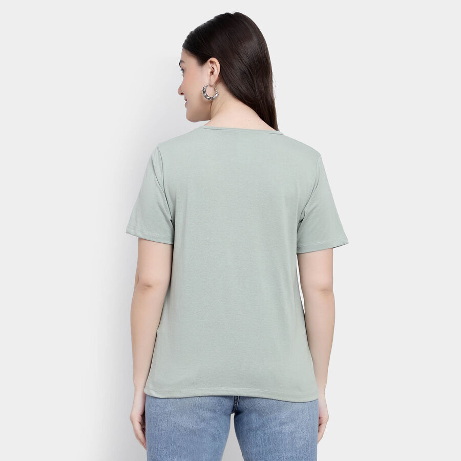 Round Neck T-Shirt, हल्का हरा, large image number null