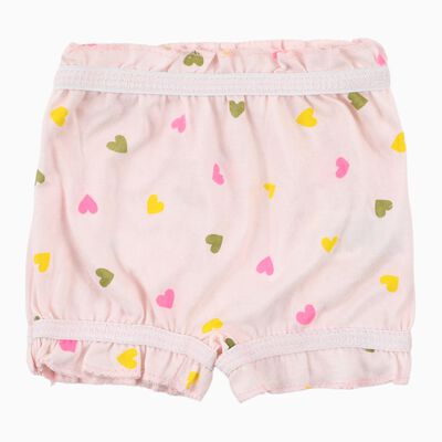 Infants Pastel Pink Cotton Ruffled Bloomers