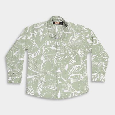 Boys Light Sage Green Cotton Classic Casual Shirt