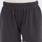 Ladies' Charcoal Black Elastic Waist Basic Shorts, Charcoal, small image number null