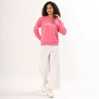 Women's Bright Pink Crew Neck Casual Sweatshirt, Pink, small image number null