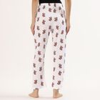 Women's White Teddy Print Elastic Waist Pyjama, White, small image number null