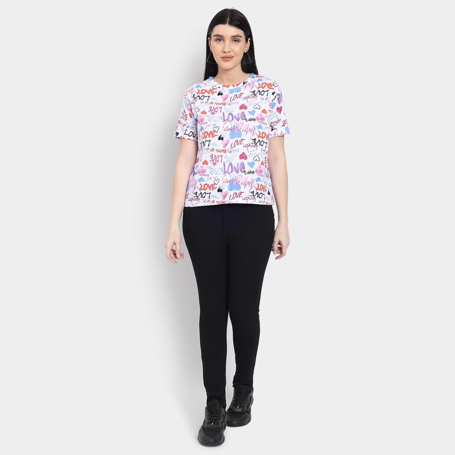Ladies' Round Neck T-Shirt , Light Pink, large image number null