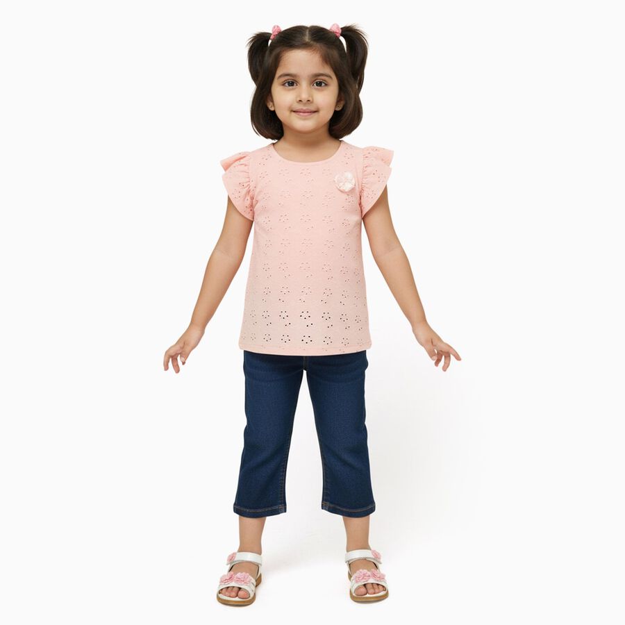 Girls' T-Shirt, हल्का गुलाबी, large image number null