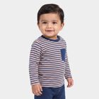 Infants Navy Blue Cotton Round Neck Regular T-Shirt, नेवी ब्लू, small