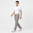 Men's Grey Slim Fit Drawstring Cargo Trousers, हल्का ग्रे, small