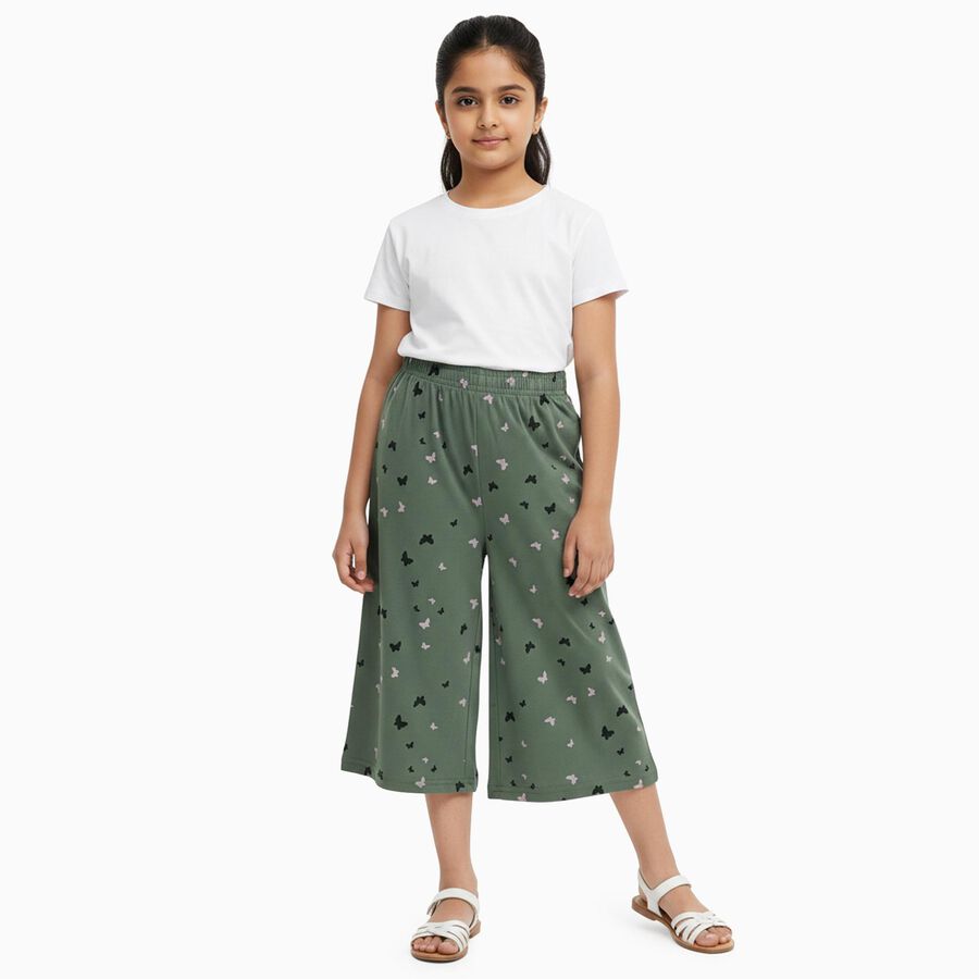 Girls' Capri, हल्का हरा, large image number null