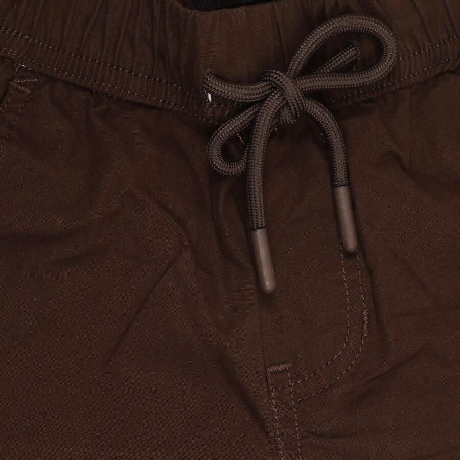 Boys' 100% Cotton Trousers, Brown, large image number null