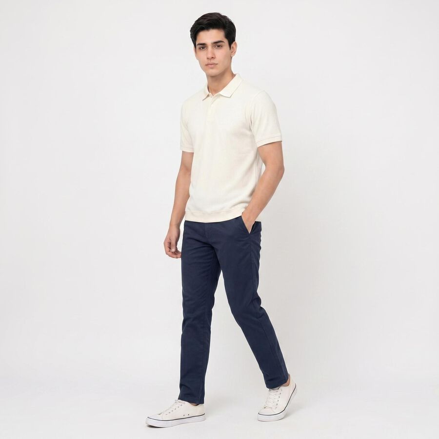 Men's White Polo Neck Polo T-Shirt, सफ़ेद, large