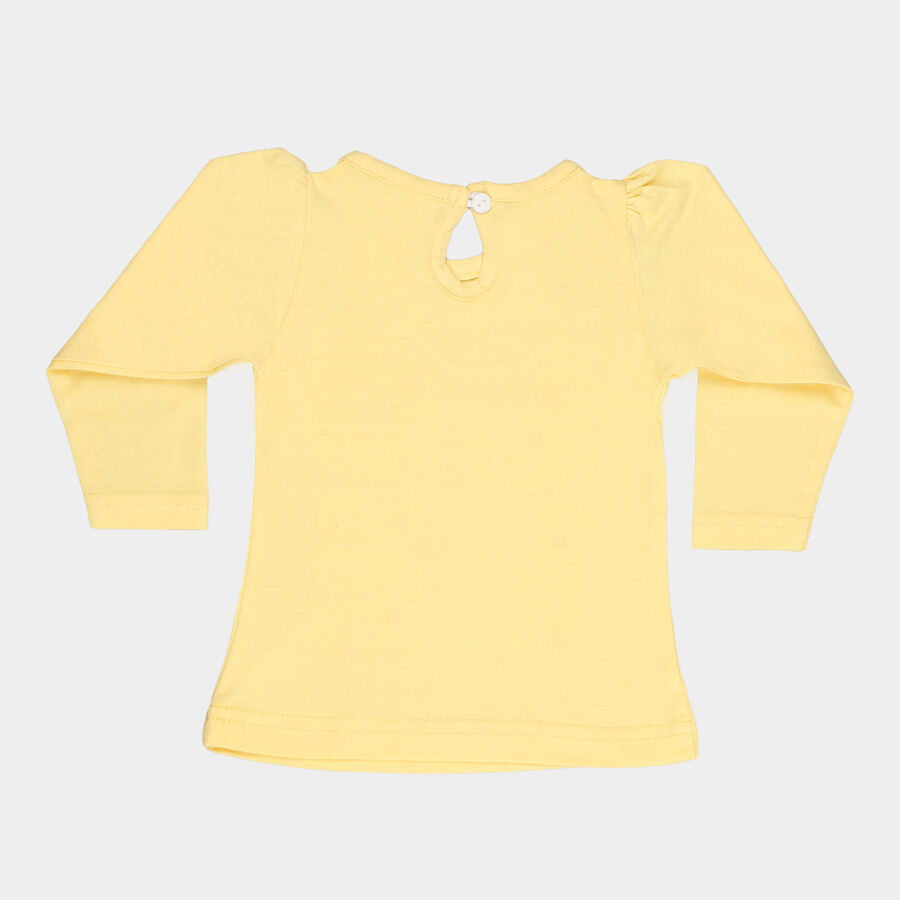 Infants Round Neck T-Shirt, Yellow, large image number null