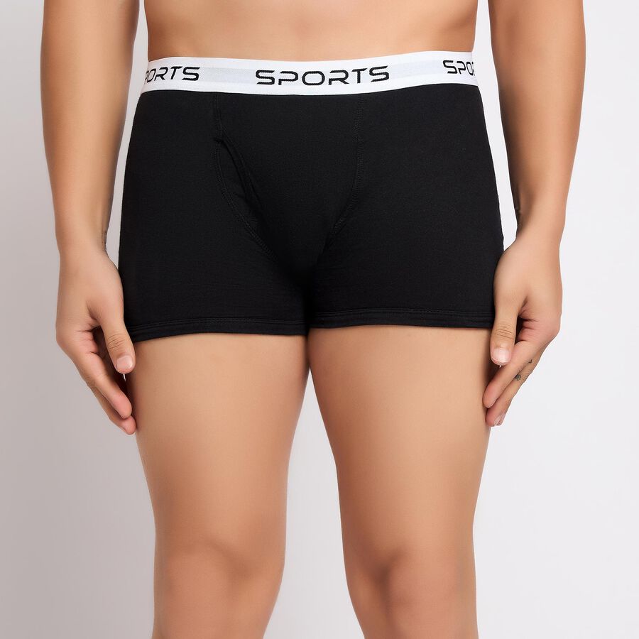 Men's 100% Cotton Trunks, Black, large