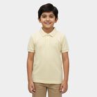Boys Bright Yellow Crew Neck Casual Half Sleeve T-Shirt, Yellow, small