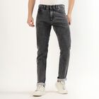 Men's Faded Black Slim Fit Jeans, हल्का ग्रे, small image number null