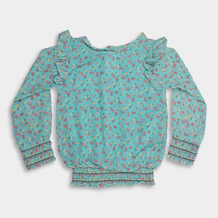 Girls' T-Shirt , Aqua, large