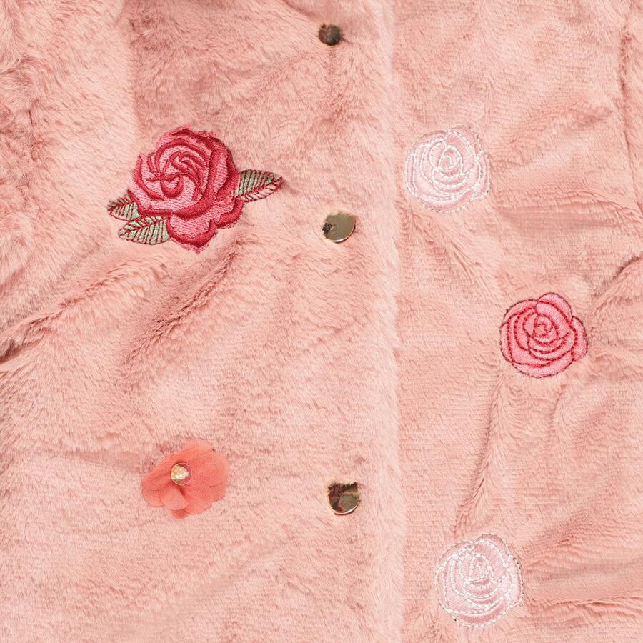 Girls Light Pink Mock Casual Jacket, हल्का गुलाबी, large image number null